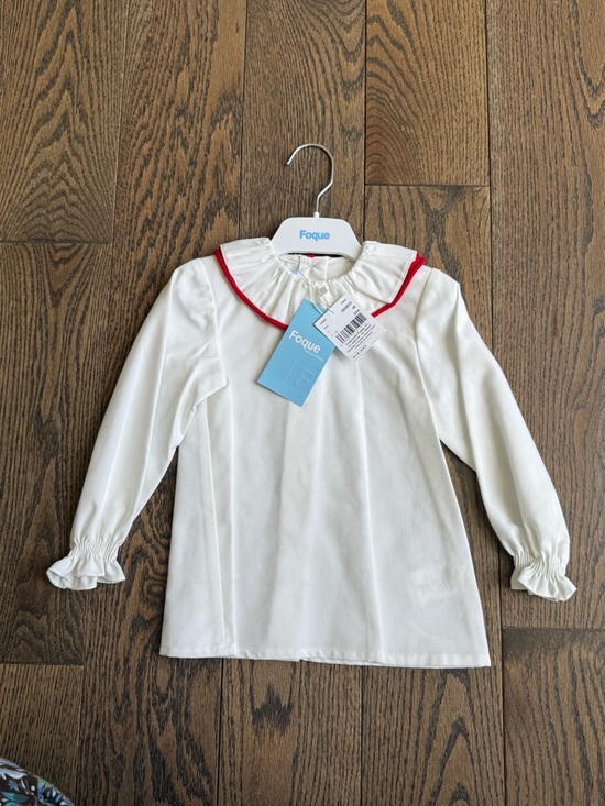 foque Other - NWT Foque Spanish Heritage White Blouse with Red Ruffle Collar - 24M